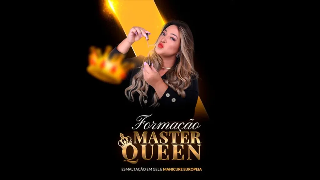 Nessa imagem mostar a Janaina Rodrigues em um banner de seu curso que deixa a pergunta no ar, formação master queen com Janaina Rodrigues vale a pena?