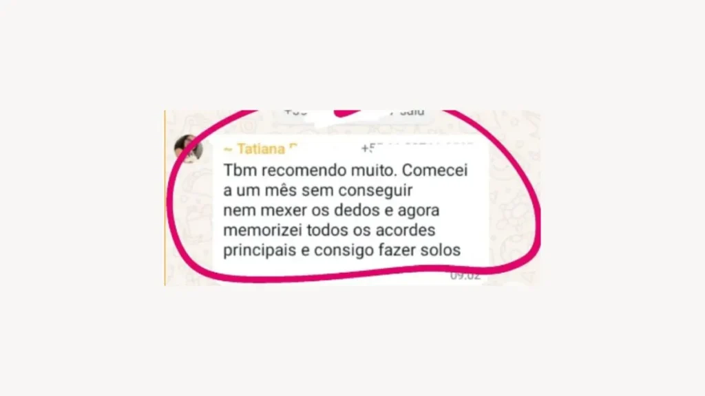 Depoimento de aluna do curso cavaquinho iniciante do zero ao pagode por Victor Cazzoli.